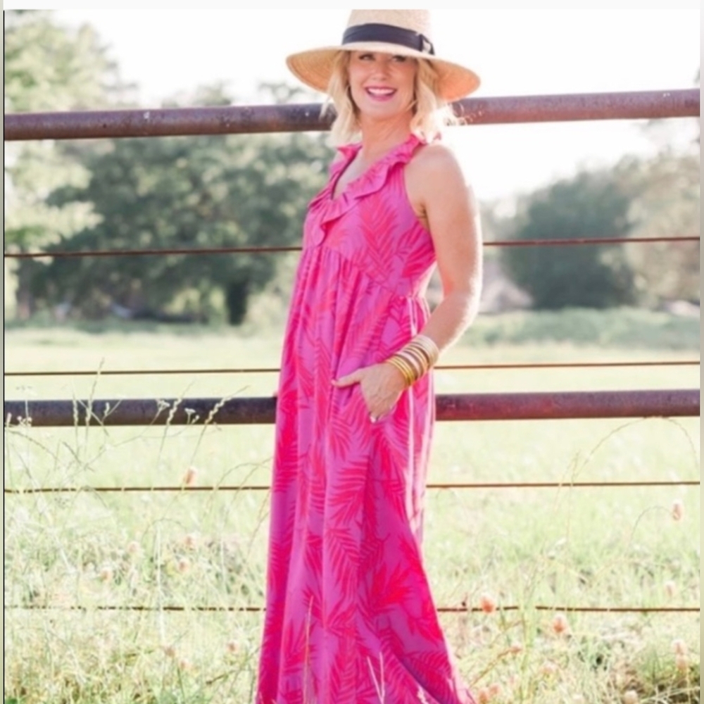 NWT Gibson Look Cassie Sugarplum Ruffle Maxi - Size S Summer Nights